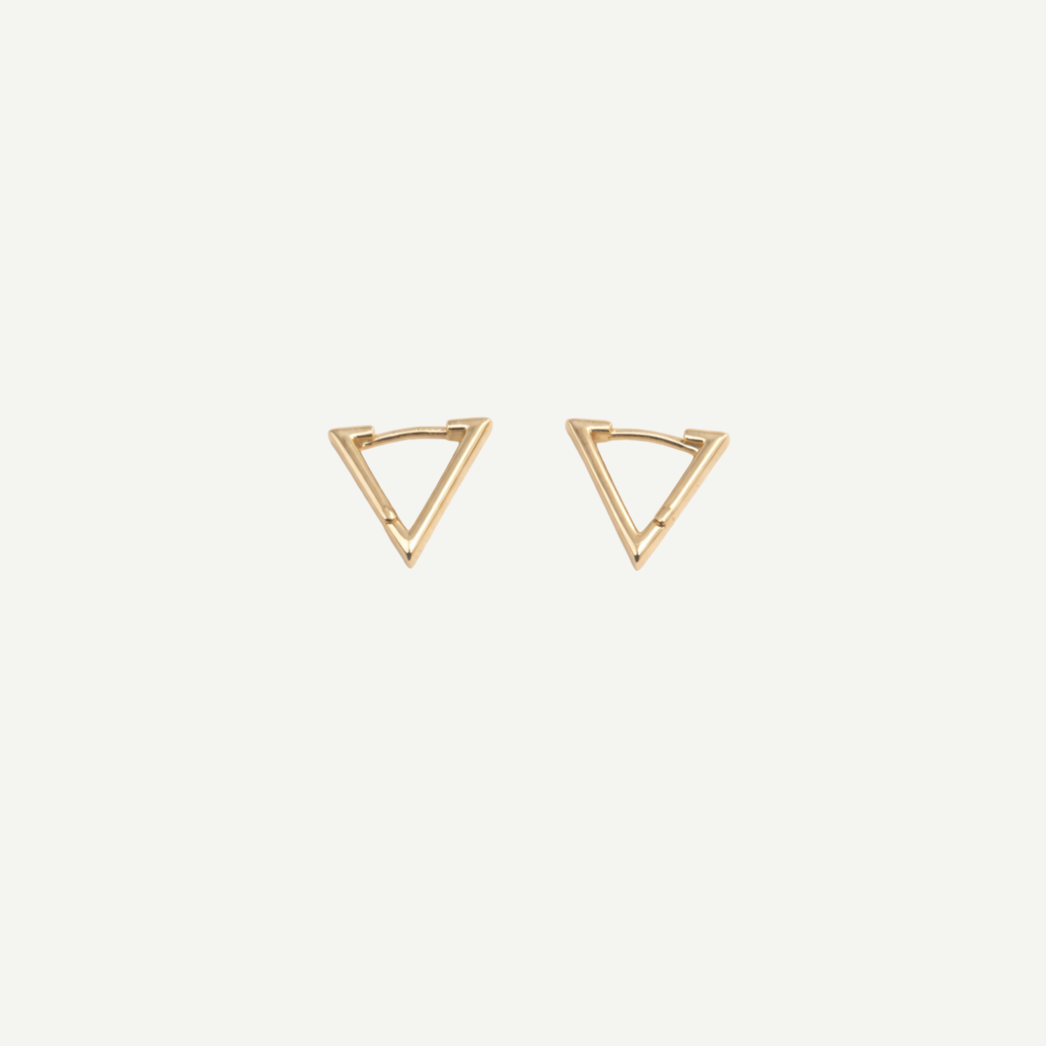 Geometric Triangle Gold Hoop Earrings (Small)
