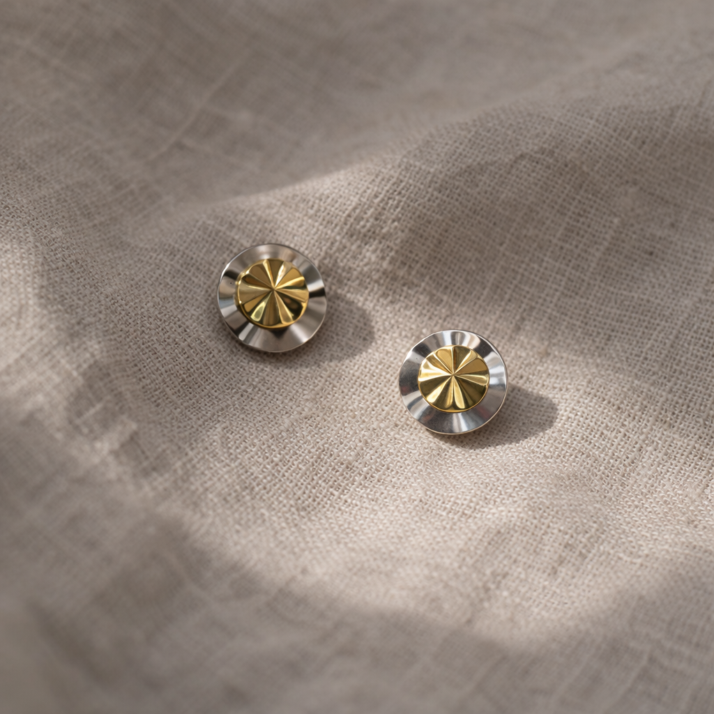 Duo Disc Convertible Gold & Silver Earrings