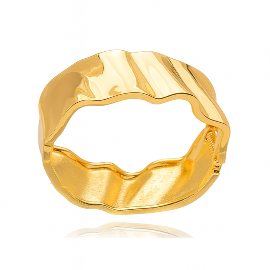 Rippled Gold Bangle