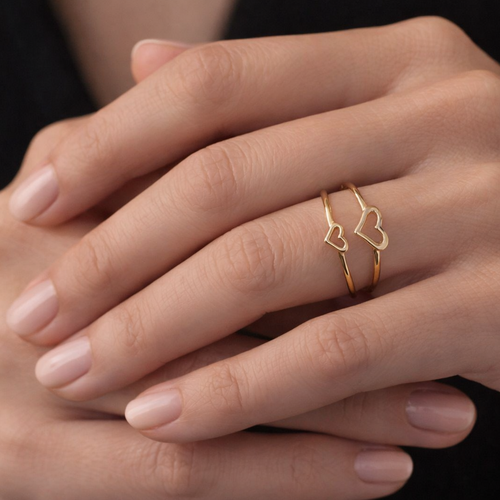 Heart ring in 2 different sizes