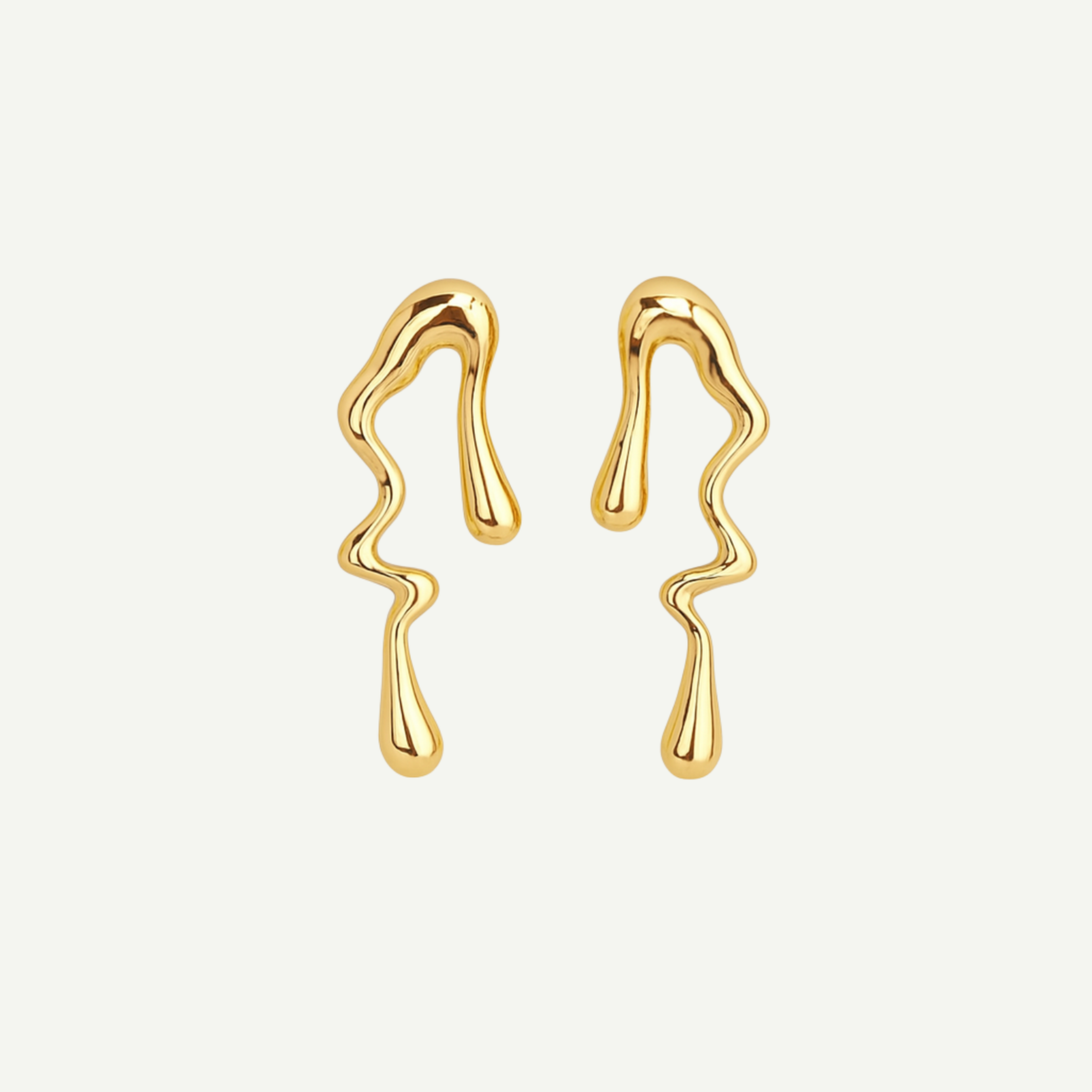 abstract earrings in a white background