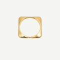 Gold square bangle on a light gray background