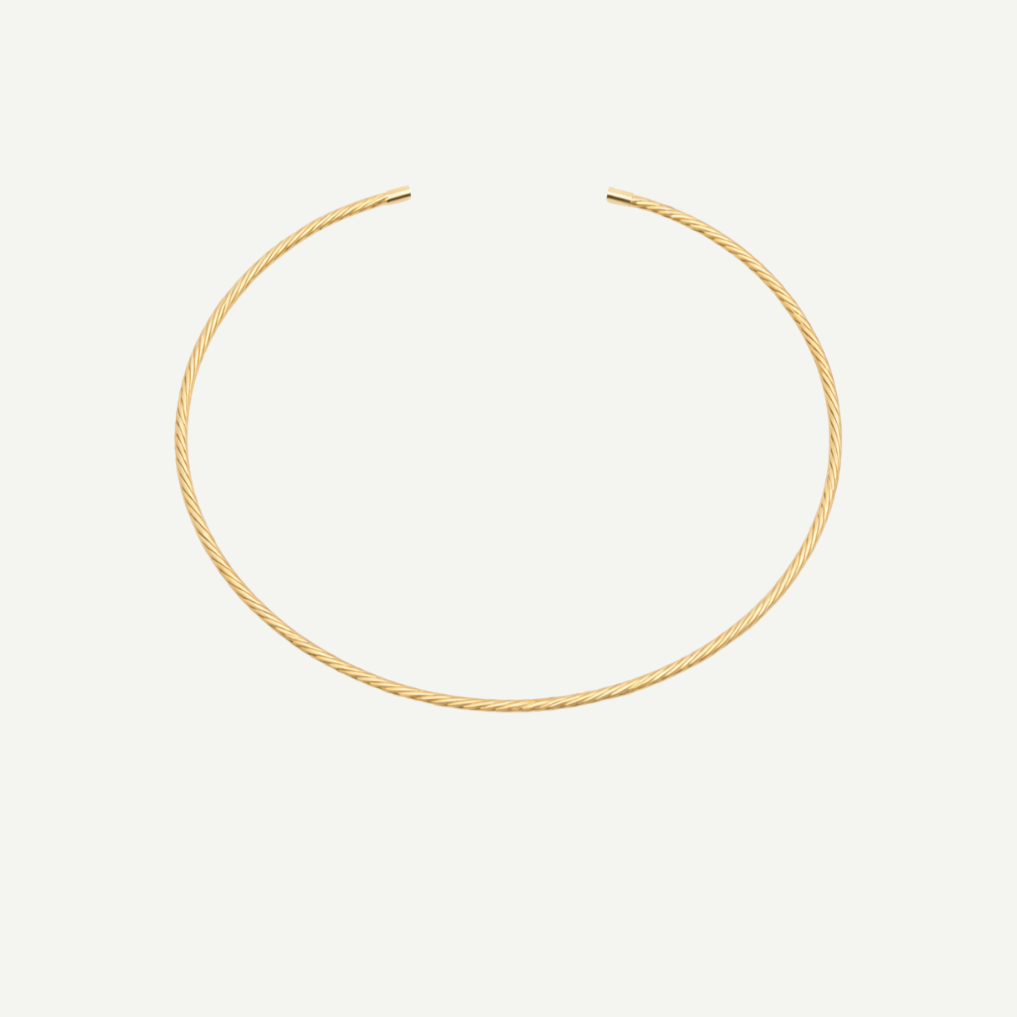 Gold twisted collar on a light beige background